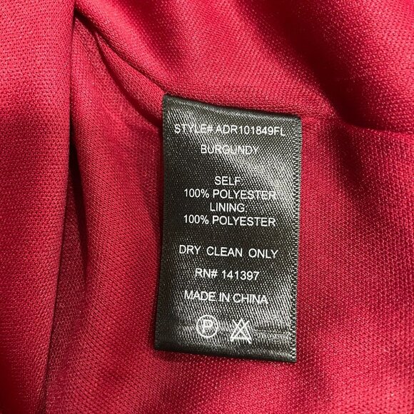 Floret Studios Burgundy Long Sleeve Mini Dress High Neck Bow Back Cottagecore - Picture 6 of 12